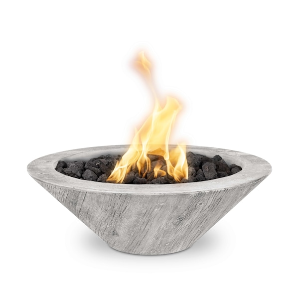 The Outdoor Plus 24 Round Cazo Fire Bowl, Wood Grain GFRC